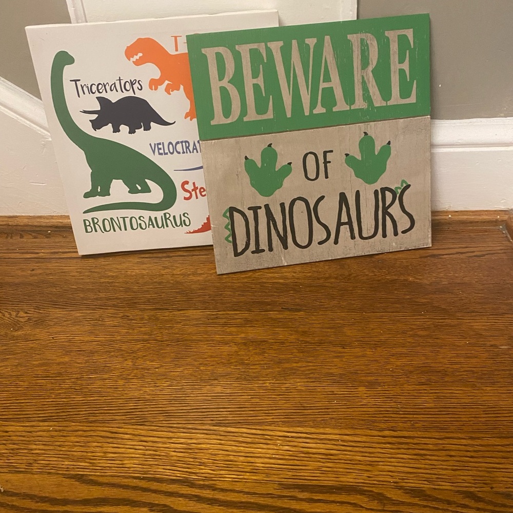 Dinosaur Themed Wall Art Set